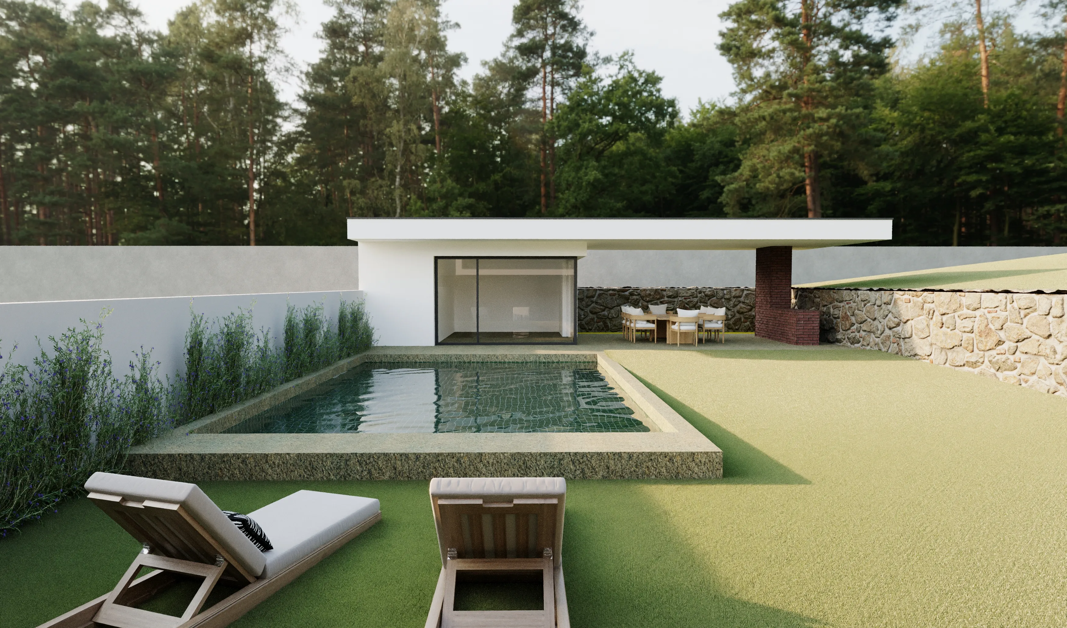 Anexo de piscina em Atães